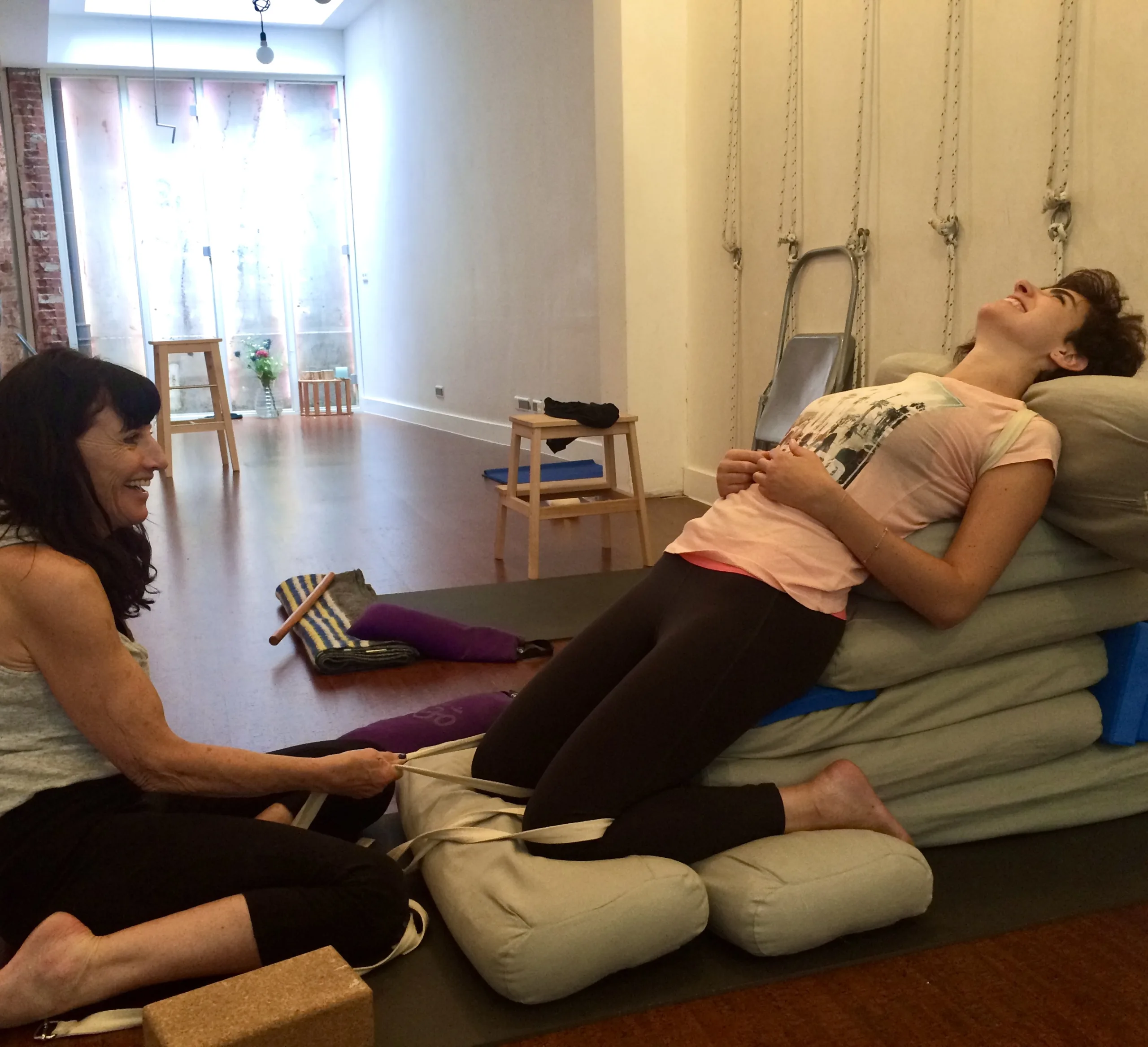 supta virasana special needs with Nanda 1